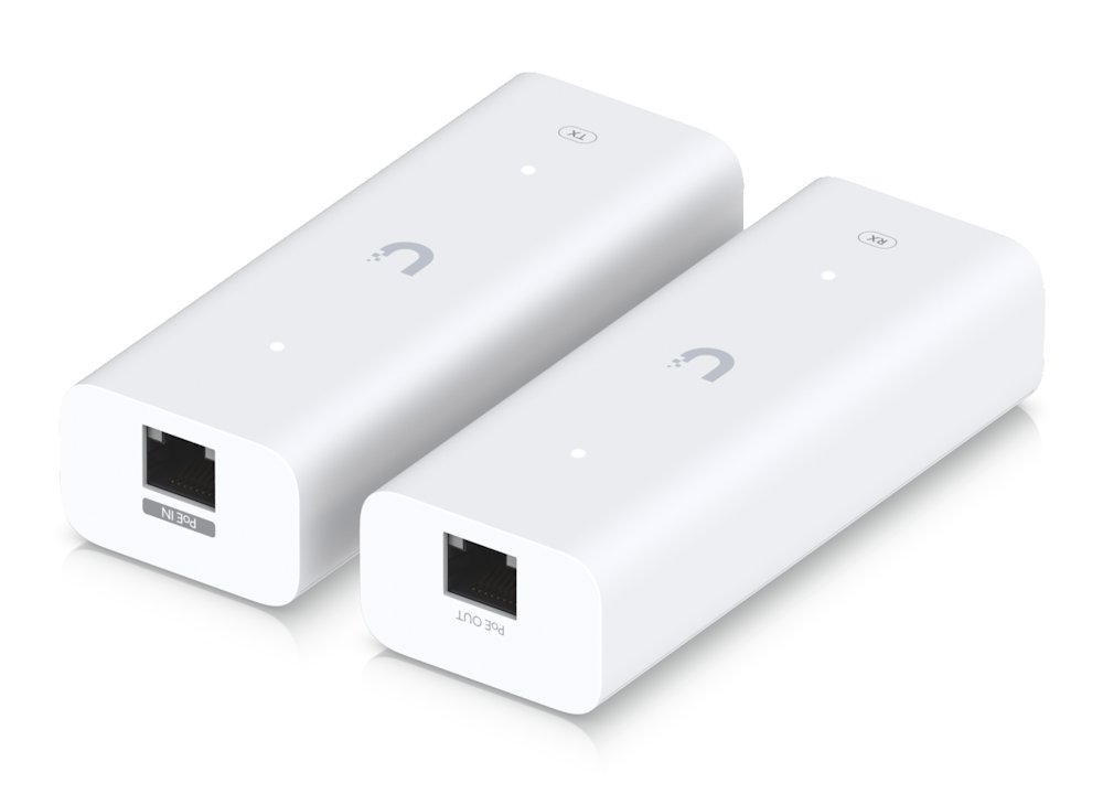 Ubiquiti PoE Over 2-Wire Retrofit Extender - Sada PoE extenderů pro koaxiální kabel nebo kroucenou dvojlinku, PoE+/PoE++