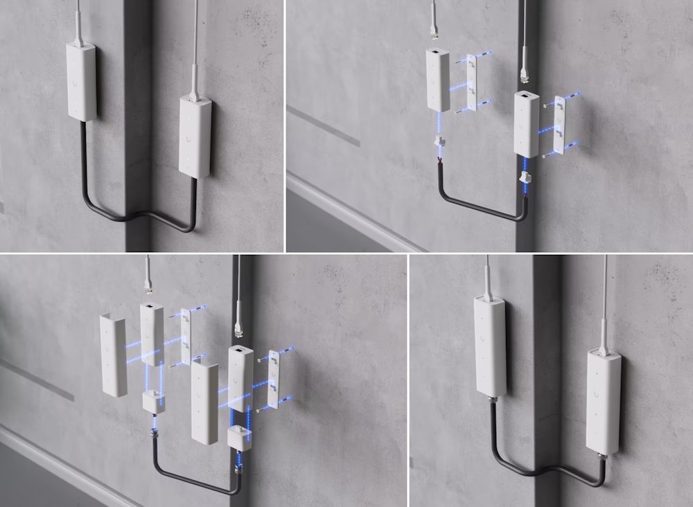 Ubiquiti PoE Over 2-Wire Retrofit Extender - Sada PoE extenderů pro koaxiální kabel nebo kroucenou dvojlinku, PoE+/PoE++