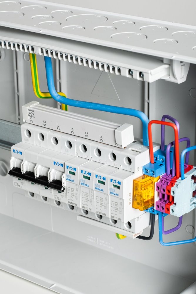 Solarmi AC40N0 osazený rozvaděč pro fotovoltaiku, jističe, chránič, N0, 3f, 40A
