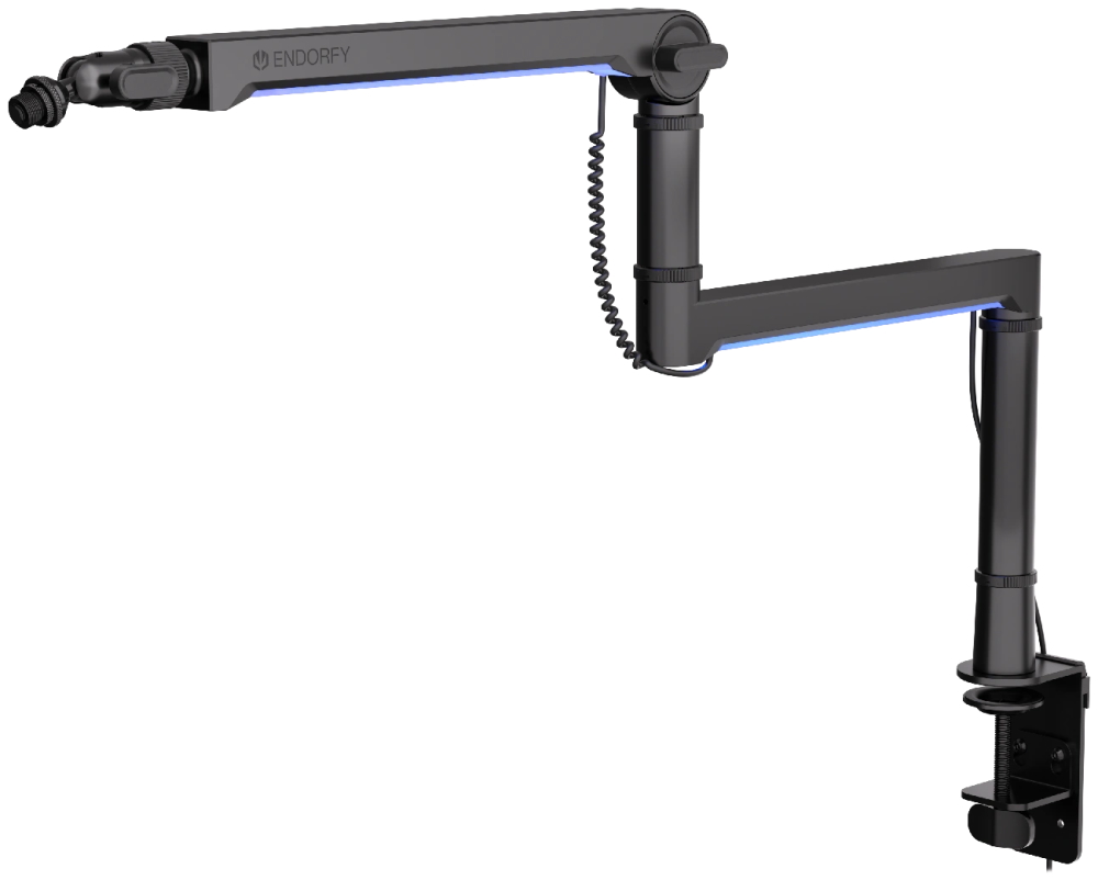 Endorfy rameno na mikrofon Broadcast Low Profile RGB Boom Arm / 360st. rotace / kulová hlava / LED osvětlení