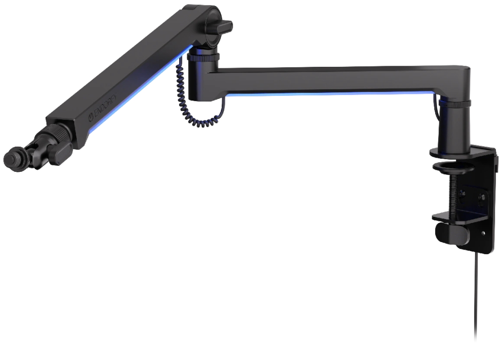 Endorfy rameno na mikrofon Broadcast Low Profile RGB Boom Arm / 360st. rotace / kulová hlava / LED osvětlení