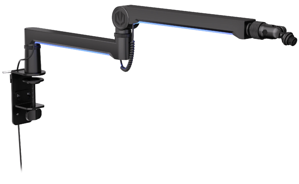 Endorfy rameno na mikrofon Broadcast Low Profile RGB Boom Arm / 360st. rotace / kulová hlava / LED osvětlení