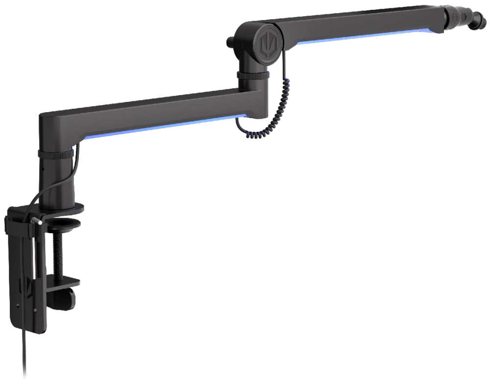 Endorfy rameno na mikrofon Broadcast Low Profile RGB Boom Arm / 360st. rotace / kulová hlava / LED osvětlení