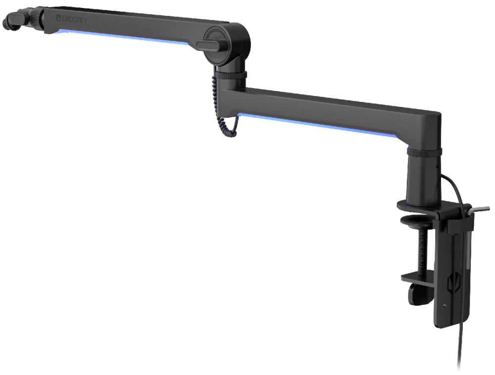 Endorfy rameno na mikrofon Broadcast Low Profile RGB Boom Arm / 360st. rotace / kulová hlava / LED osvětlení