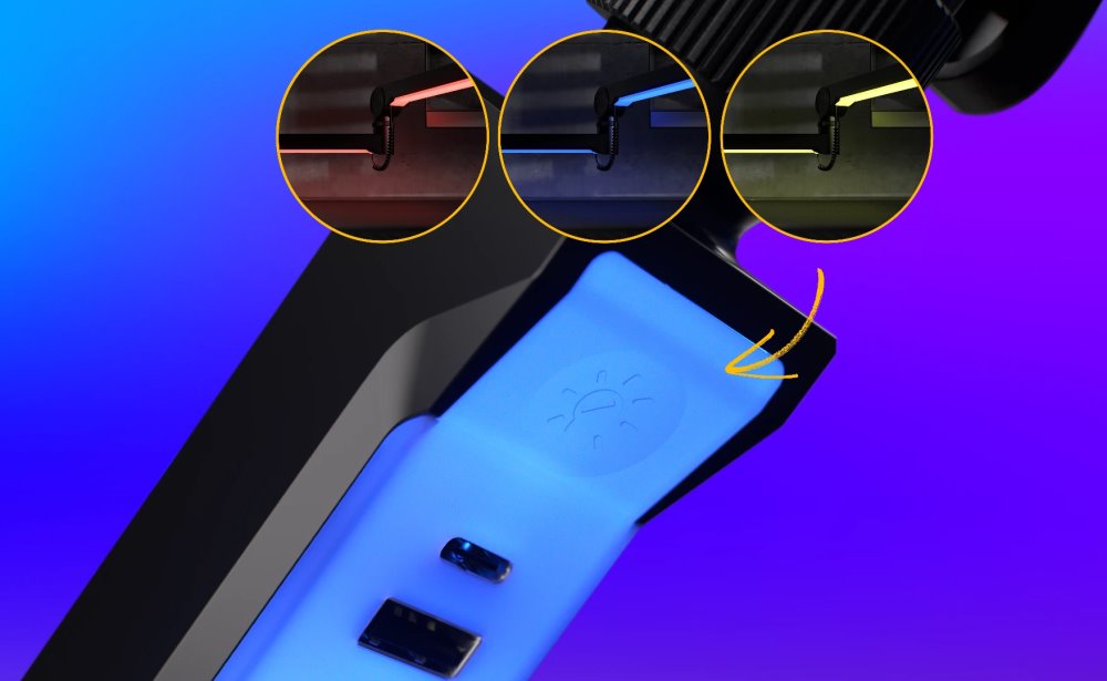 Endorfy rameno na mikrofon Broadcast Low Profile RGB Boom Arm / 360st. rotace / kulová hlava / LED osvětlení