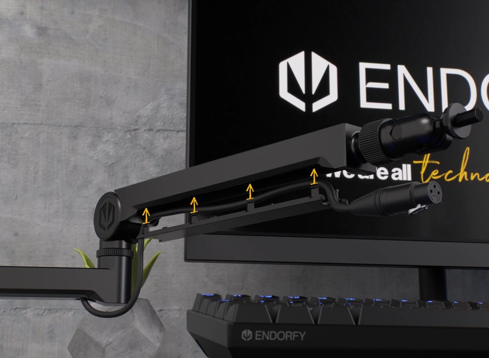 Endorfy rameno na mikrofon Broadcast Low Profile Boom Arm / 360st. rotace / kulová hlava / černý