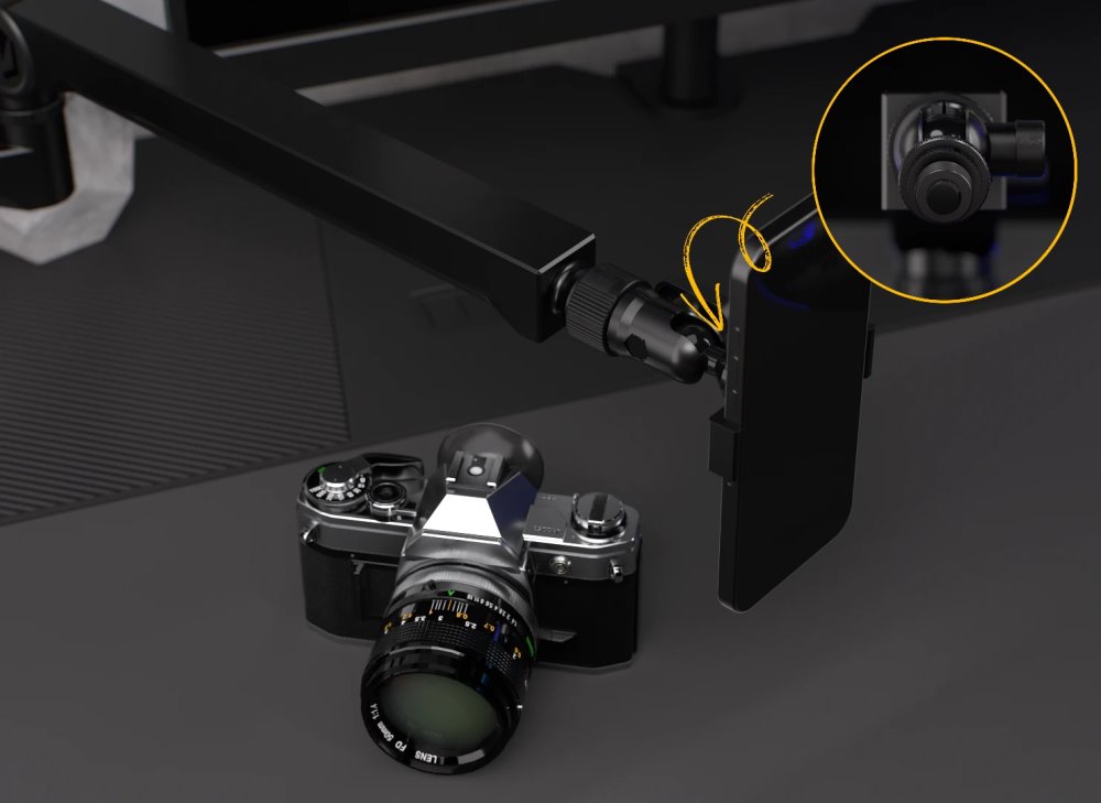 Endorfy rameno na mikrofon Broadcast Low Profile Boom Arm / 360st. rotace / kulová hlava / černý