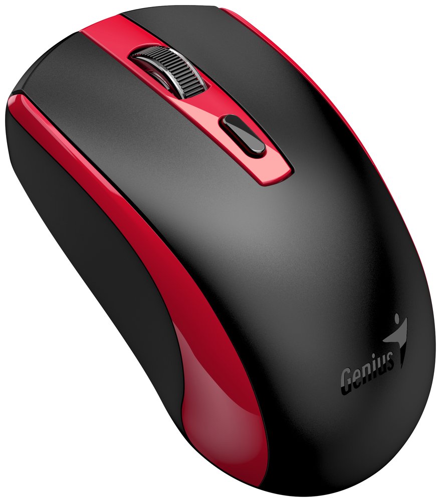 GENIUS ECO-8150 Red/ 1200 dpi/ bezdrátová/ dobíjecí/ Copilot/ 4tlačítková/ černočervená