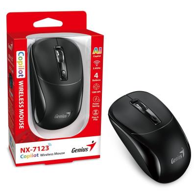 GENIUS NX-7123 Black/ 1200 dpi/ bezdrátová/ Copilot/ 4tlačítková/ černá