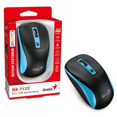 GENIUS NX-7123 BlackBlue/ 1200 dpi/ bezdrátová/ Copilot/ 4tlačítková/ černomodrá