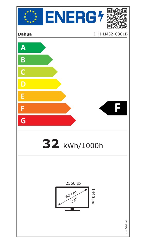 DAHUA 32" LED LM32-C301B/ IPS panel/ 2560x1440 (QHD)/ 1200:1/ 5ms/ 300 cd/m2/ HDMI/ DP/ VESA 75x75/ černý