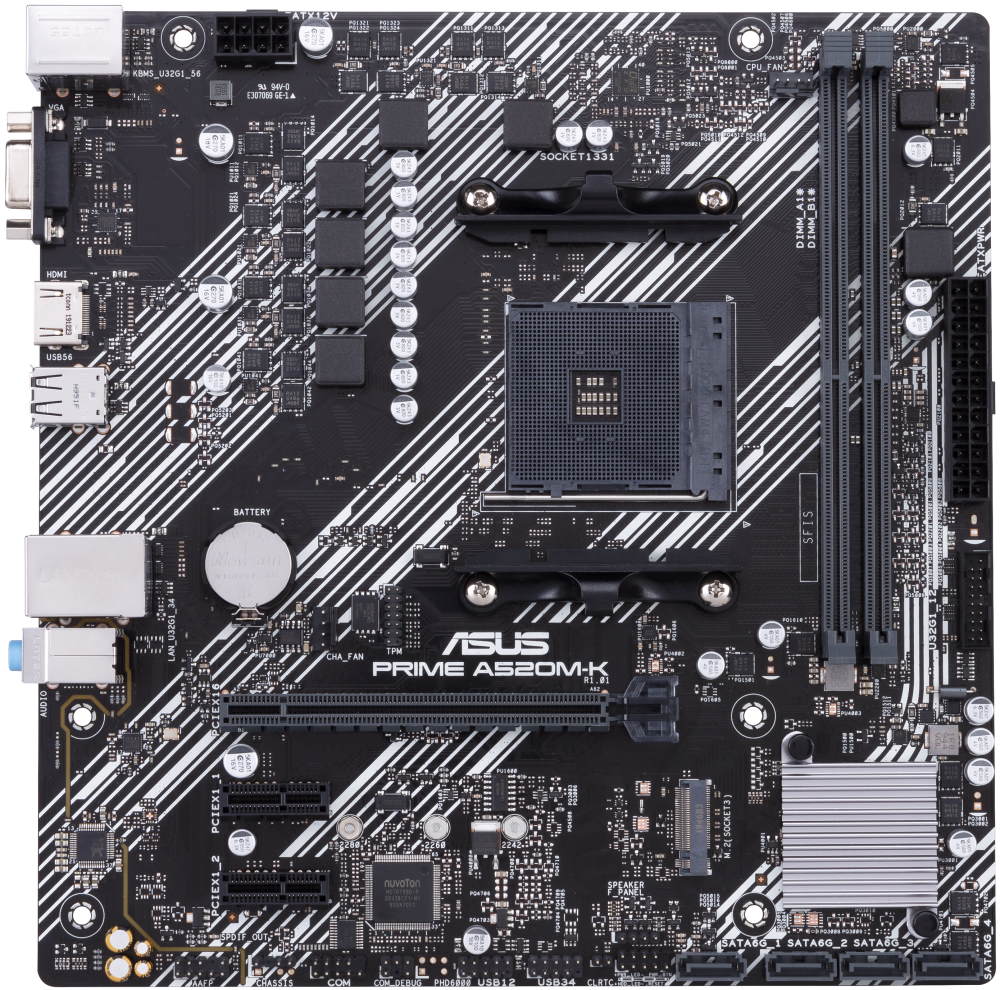 ASUS PRIME A520M-K / A520 / AM4 / 2x DIMM / M.2 / D-Sub / HDMI / mATX