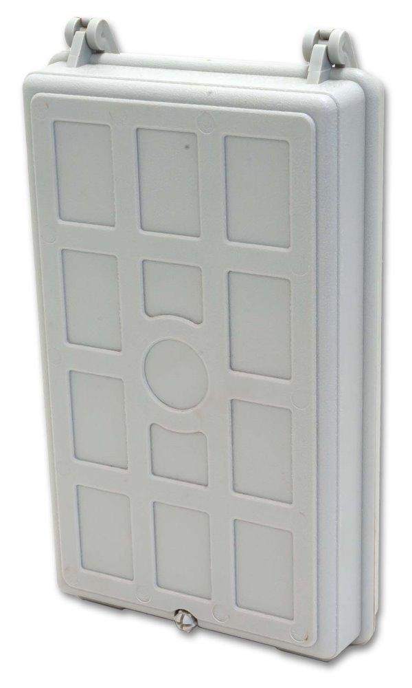 XtendLan plastový rozvaděč pro 24 svarů, 24 pigtailů, 2 kabelové porty, odklopná dvířka