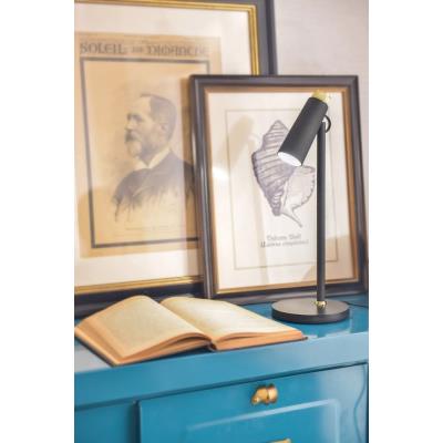 IMMAX LED stolní lampička TIT/ Qi nabíjení/ 12W/ DC12V/1A/ 100-240 VAC/ 150lm/ černá se zlatými prvky