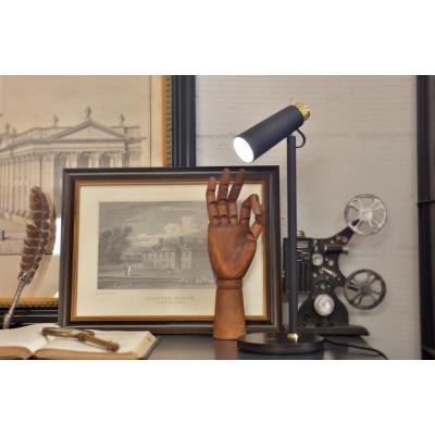 IMMAX LED stolní lampička TIT/ Qi nabíjení/ 12W/ DC12V/1A/ 100-240 VAC/ 150lm/ černá se zlatými prvky