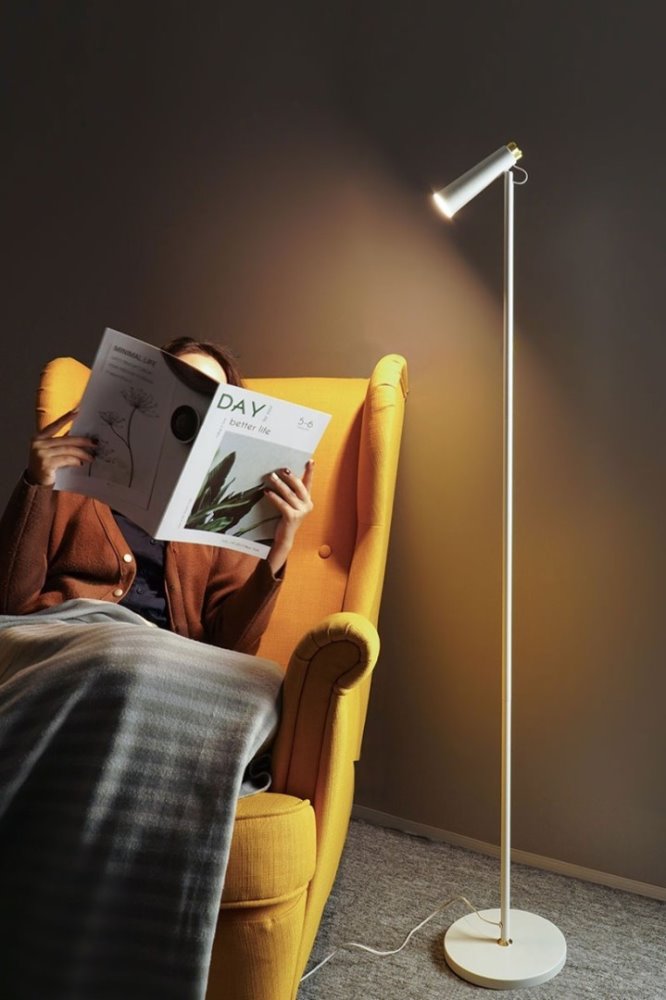 IMMAX LED podlahová lampa TIT/ 6W/ DC 12V/0,5A/ 100-240 VAC/ 400lm/ CCT/ bílá se stříbrnými prvky