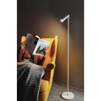 IMMAX LED podlahová lampa TIT/ 6W/ DC 12V/0,5A/ 100-240 VAC/ 400lm/ CCT/ bílá se stříbrnými prvky