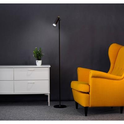 IMMAX LED podlahová lampa TIT/ 6W/ DC 12V/0,5A/ 100-240 VAC/ 400lm/ CCT/ černá se zlatými prvky