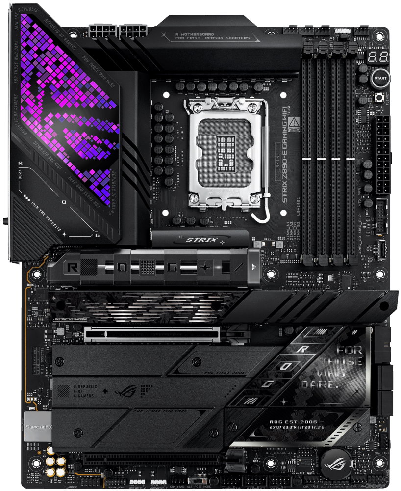 ASUS ROG STRIX Z890-E GAMING WIFI / Z890 / LGA1851 / 4x DDR5 / 7x M.2 / DP / HDMI / Wi-Fi / ATX