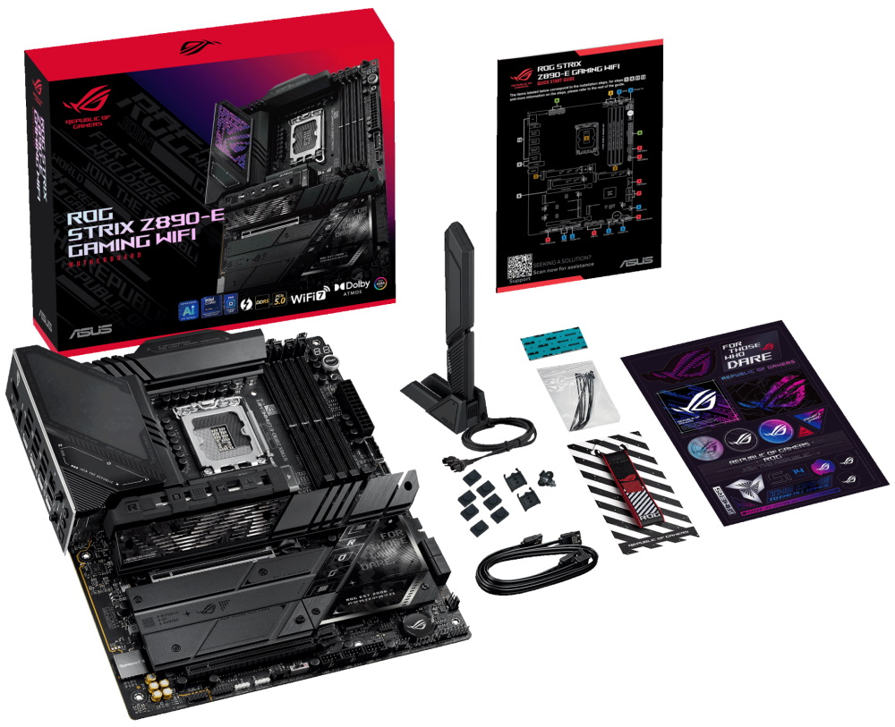 ASUS ROG STRIX Z890-E GAMING WIFI / Z890 / LGA1851 / 4x DDR5 / 7x M.2 / DP / HDMI / Wi-Fi / ATX
