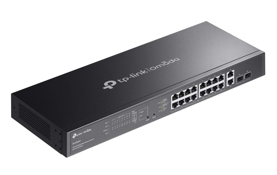 TP-Link ES220GMP, Omada 20-Port Gigabit Easy Managed Switch, 2x GLAN, 2x SFP, 16x GLAN PoE+, 250W PoE budget