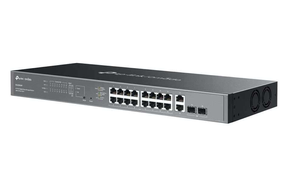 TP-Link ES220GMP, Omada 20-Port Gigabit Easy Managed Switch, 2x GLAN, 2x SFP, 16x GLAN PoE+, 250W PoE budget