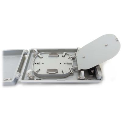 XtendLan plastový rozvaděč pro 12 svarů, 12 pigtailů, 2 kabelové porty, odklopná dvířka