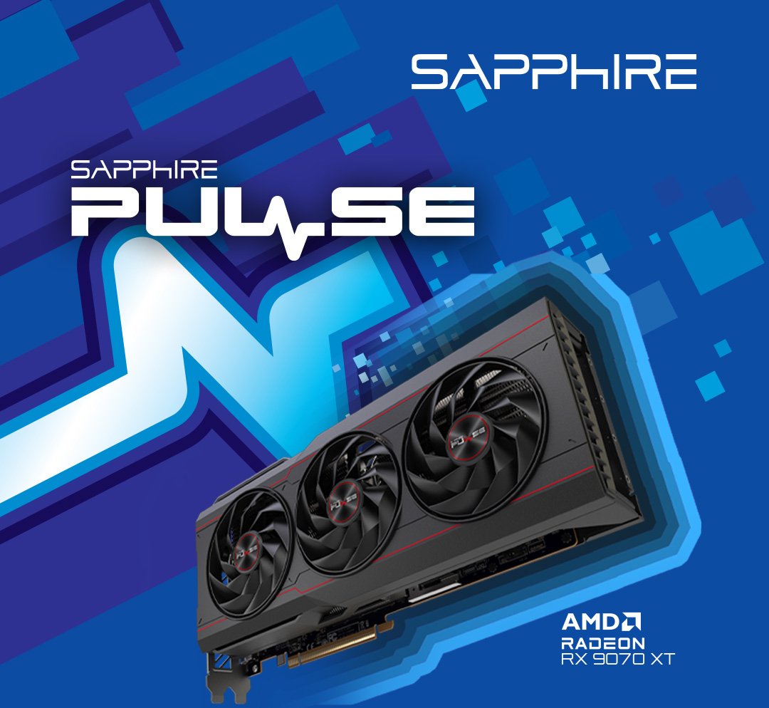 SAPPHIRE PULSE AMD RADEON RX 9070 XT GAMING 16GB / 2x HDMI / 2x DP