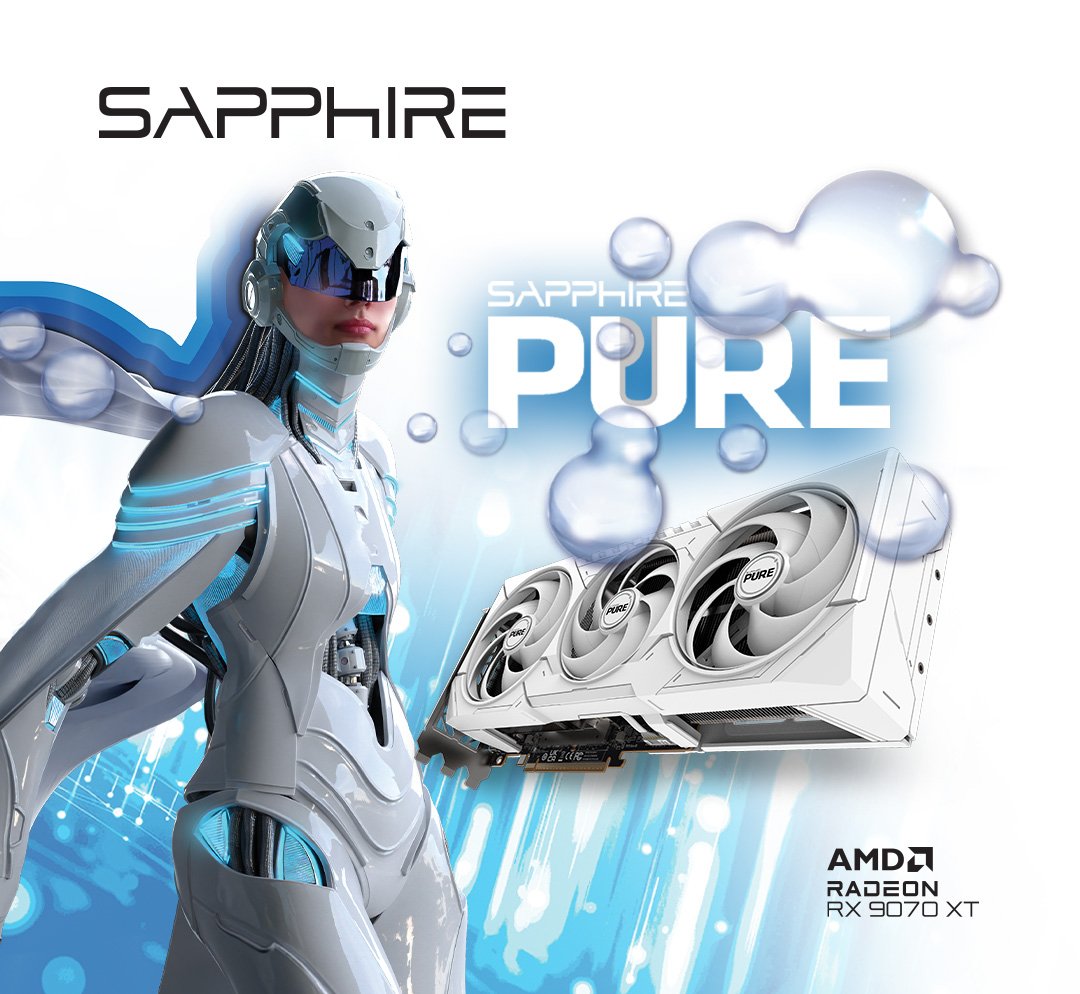 SAPPHIRE PURE AMD RADEON RX 9070 XT GAMING OC 16GB / 2x HDMI / 2x DP