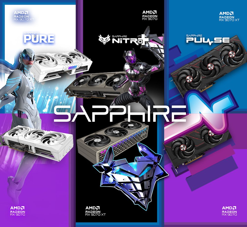 SAPPHIRE PULSE AMD RADEON RX 9070 GAMING 16GB / 2x HDMI / 2x DP