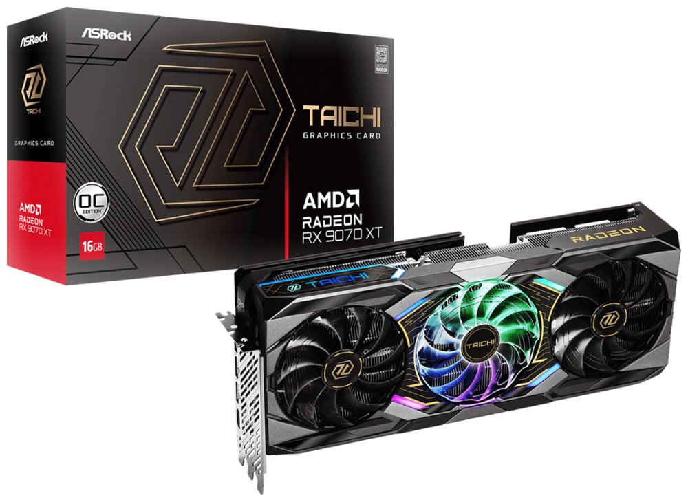 ASROCK AMD Radeon RX 9070 XT Taichi 16GB OC / 16GB GDDR6 / PCI-E / HDMI / 3x DP