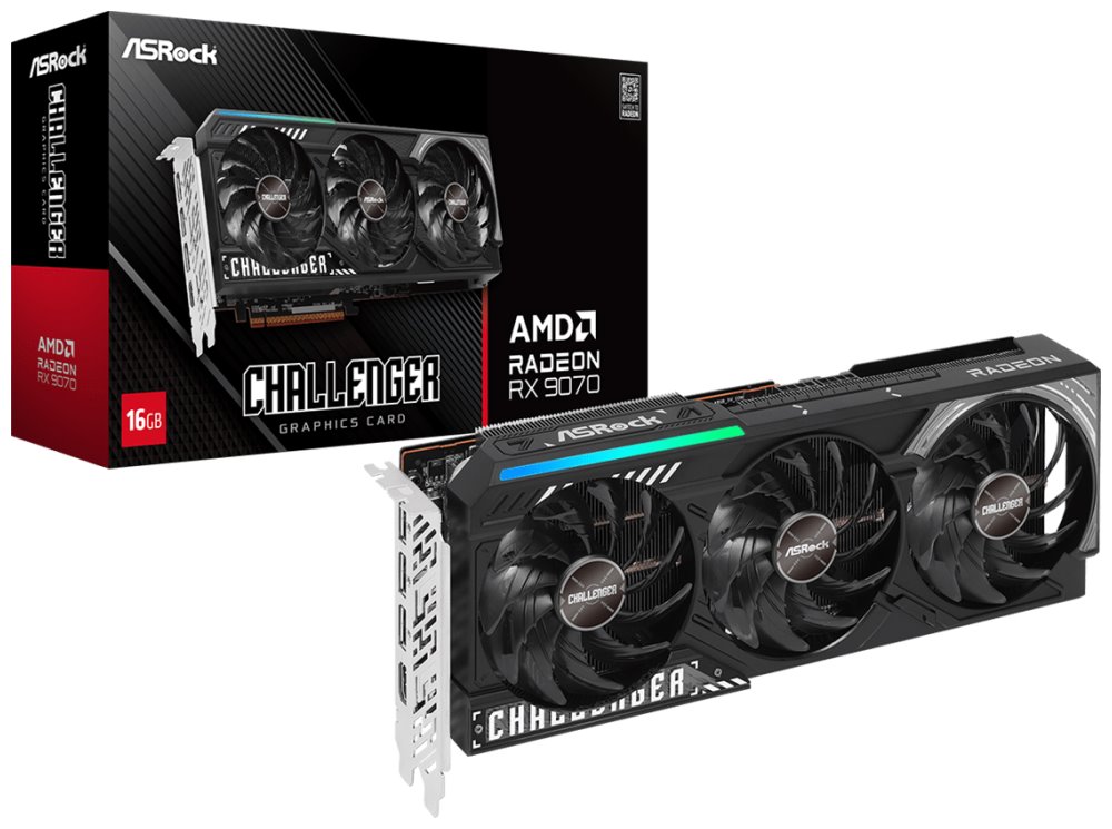 ASROCK AMD Radeon RX 9070 Challenger 16GB  / 16GB GDDR6 / PCI-E / HDMI / 3x DP