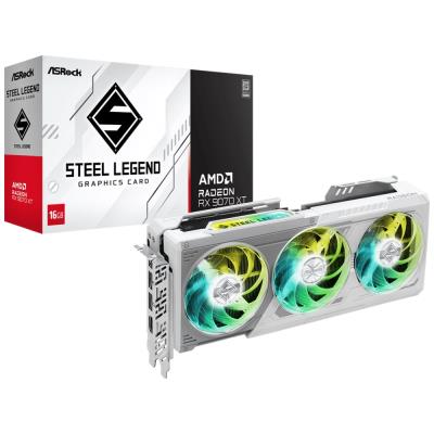 ASROCK AMD Radeon RX 9070 XT Steel Legend 16GB / 16GB GDDR6 / PCI-E / HDMI / 3x DP / Bílá