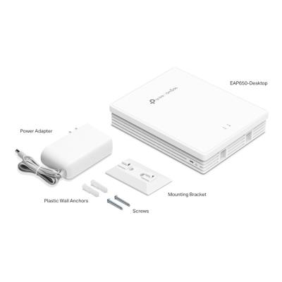 TP-Link EAP650-Desktop Omada AX3000 stolní AP DualBand Wi-Fi 6, 574Mbps 2.4 GHz + 2402 Mbps 5 GHz, 4x GLAN, PoE in+out