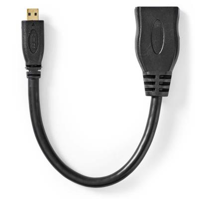 NEDIS High Speed HDMI kabel s Ethernetem/ micro HDMI zástrčka - HDMI zásuvka/ 4K@30Hz/ 10.2 Gbps/ 20cm