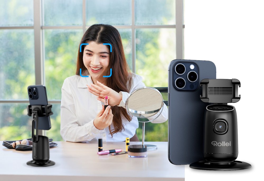 Rollei Stativ Easy Creator Desktop/ 23158/ AI Tracking: Inteligentní rozpoznávání obličeje