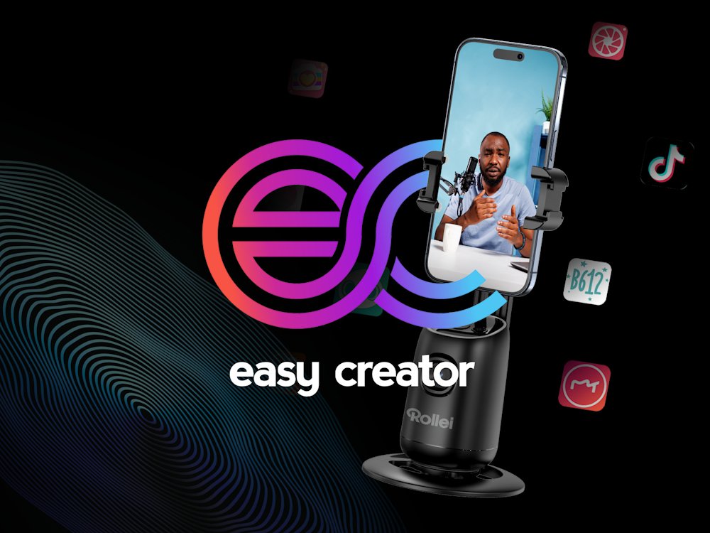 Rollei Stativ Easy Creator Desktop/ 23158/ AI Tracking: Inteligentní rozpoznávání obličeje