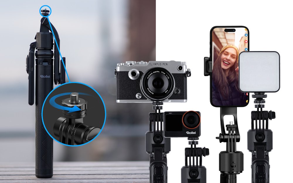 Rollei Stativ Easy Creator Quadpod/ 23152/ AI Tracking: Inteligentní rozpoznávání obličeje