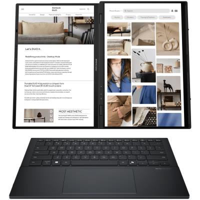 ASUS Zenbook Duo/ Core Ultra 9 285H/ 32GB/ 2 TB SSD/ Intel Arc/ 14"WQXGA+,120Hz,touch,OLED/ W11P/ šedý