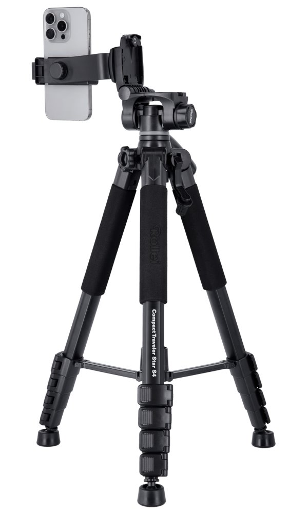 Rollei Stativ Compact Traveler Star S4 / Zátěž 5kg/ Vytažený 160cm/ Černý
