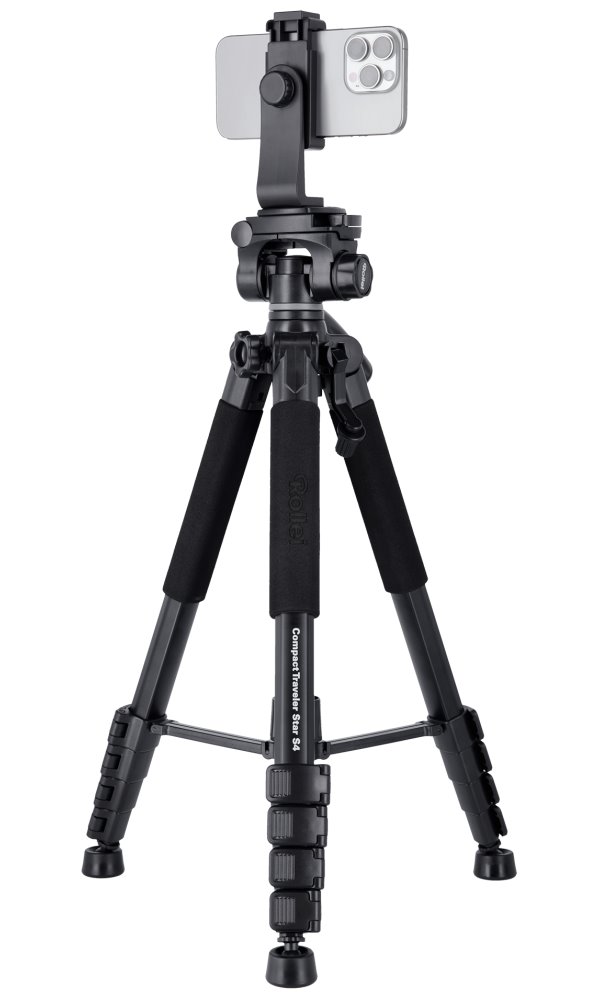 Rollei Stativ Compact Traveler Star S4 / Zátěž 5kg/ Vytažený 160cm/ Černý