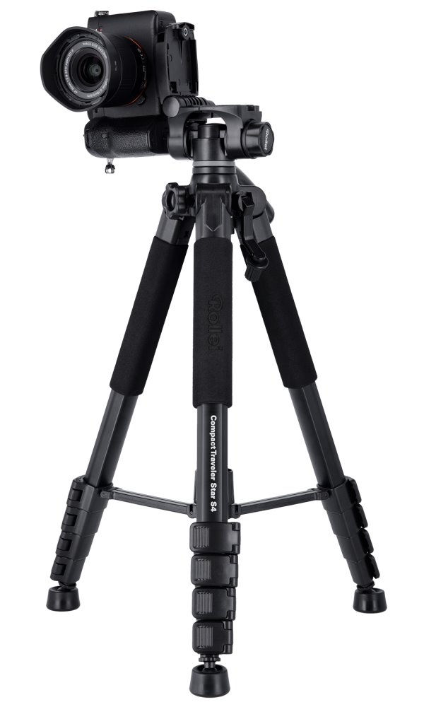 Rollei Stativ Compact Traveler Star S4 / Zátěž 5kg/ Vytažený 160cm/ Černý
