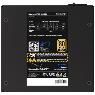 Endorfy zdroj Supremo FM6 Gold 1000W / ATX3.1 / 120mm / modulární / 80 Plus Gold