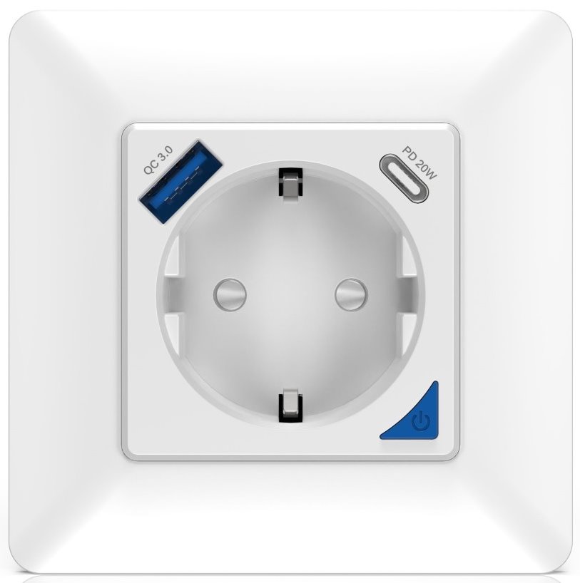 IMMAX NEO SMART chytrá vnitřní zásuvka bez kolíku (typ F)/ 16A/ 1x USB/ 1x USB-C/ PD 20W/ Zigbee/ LIDL/ TUYA