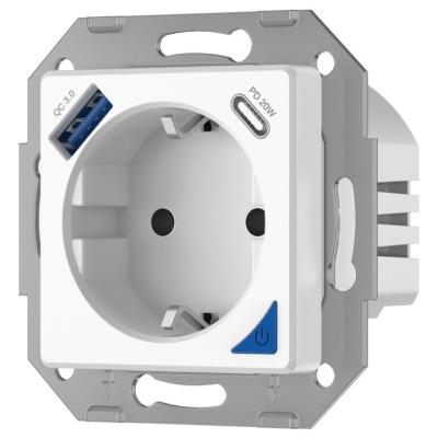 IMMAX NEO SMART chytrá vnitřní zásuvka bez kolíku (typ F)/ 16A/ 1x USB/ 1x USB-C/ PD 20W/ Zigbee/ LIDL/ TUYA