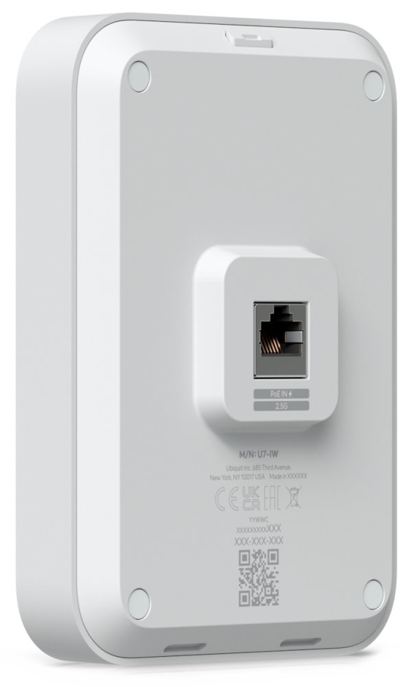 Ubiquiti UniFi 7 In-Wall - Wi-Fi 7 AP, 2.4/5GHz, až 5 Gbps, 3x 2.5GbE, PoE/PoE+ (bez PoE injektoru)