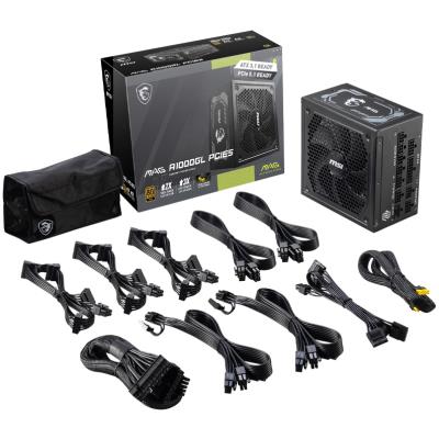 MSI zdroj MAG A1000GL PCIE5/ 1000W/ ATX3.1/ akt. PFC/ 7 let celk. záruka/ 135mm fan/ modulární kabeláž/ 80PLUS Gold