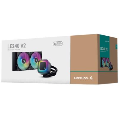 DEEPCOOL vodní chladič LE240 V2 / 2x120 PWM ARGB fan / displej / černý