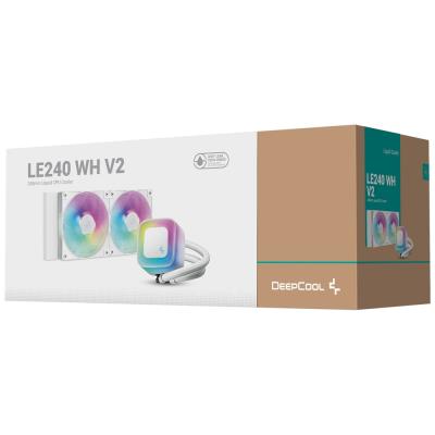 DEEPCOOL vodní chladič LE240 V2/ 2x120 PWM ARGB fan / displej / bílý