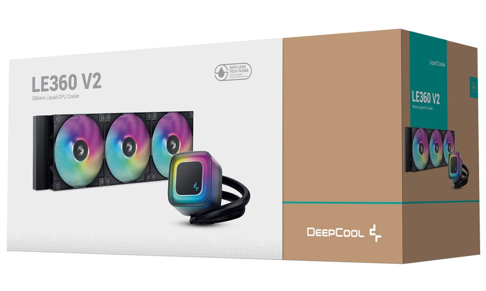 DEEPCOOL vodní chladič LE360 V2 / 3x120 PWM ARGB fan / displej / černý